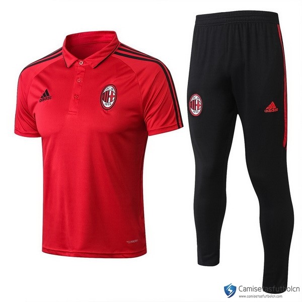 Polo AC Milan Conjunto Completo 2017-18 Rojo